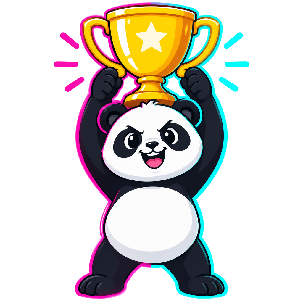 Panda mit Pokal